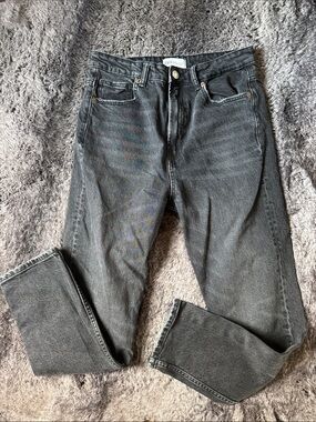 Zara Black Washed Jeans - Classic Straight Fit
